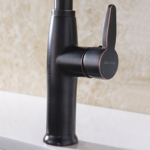 New Kitchen Faucet Oil Rubbed Bronze with Pull out and Pull Down Sprayer Delle Rosa Single High Handle Located Pre-rinse Kitchen Sink Faucet - Thumbnail 7