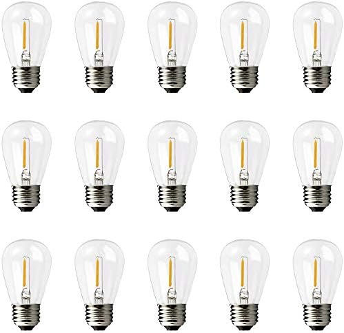 BRIMAX Outdoor String Light Replacement Bulbs,2700k Warm White 2W E27 Screw Bulb S14 LED Bulb for Festoon/Backyard/Party/Patio/Garden String Light,10W-15W Equivalent,Non-dimmable