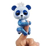 WowWee Fingerlings Glitter Panda -  Archie (Blue) - Interactive Collectible Baby Pet