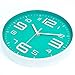 45Min 10-Inch 3D Number Dial Face Modern Wall Clock, Silent Non-Ticking Round Home Decor Wall Clock with Arabic Numerals, 7 Colors(Cyan)