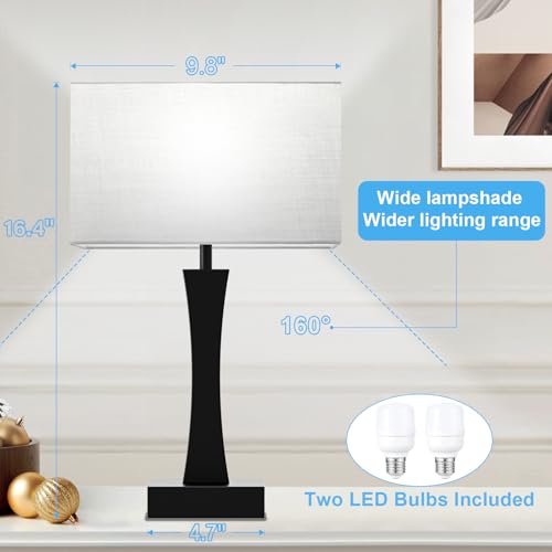Bedside Touch Table Lamps Set of 2-3 Way Dimmable Modern Bedroom Lamps with USB C+A Ports,Nightstand Lamps for Living Room,Dorm,Home Office(Bulbs Included)