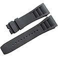 Kevisae Rubber Silicone Watch Band Compatible with Richard Mille RM035 011 055 030 Black Orange Red Watch Strap- 25mm Richard Mille Rubber Watch Band Strap