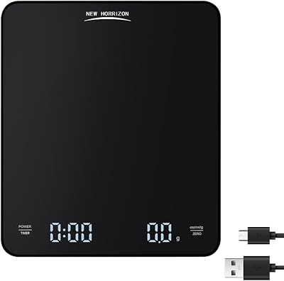 New Horrizon Rechargeable Digital Kitchen Scale 0.1g-3000g USB