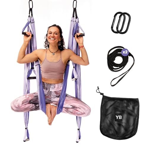 YOGABODY Yoga Trapeze Pro – Yoga Inversion Swing with Free Video Series and Pose Chart, Purple
