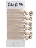 Match Your Hair Color Elastic Knotted Ribbon Ponytail Holders - 6 Count (Ash Blonde)