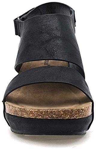 Alimao Ladies Sandals Size 9 Women Chic Espadrille Wedges Adjustable Buckle Sandals Women's Wedges Sandal Open Toe Ankle Strap Roman Sandals for Girls - Thumbnail 2