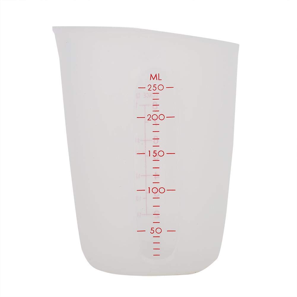 250ml/500ml Transparent Soft Silicone Measuring Cup Visual Semi-Permeable Milk Cup(250ml)