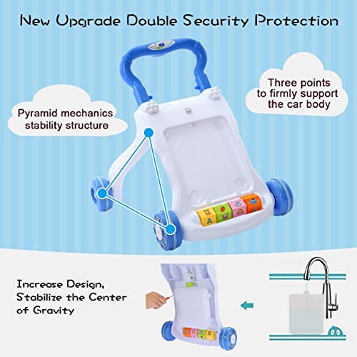 Sit to Stand Learning Walker, Baby Learning Walkers,Early Education Activity Center with Lights