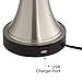 Seymore Modern Table Lamps Set of 2 with USB Port LED Touch On Off Silver White Drum Shade for Living Room Bedroom Family - 360 Lighting