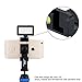 Cell Phone Tripod Mount Adapter Smartphone Tripod Holder Clip Clamp with LED Light & Microphone Shoe Mount and Bubble Level for Cell Phone Smartphone Used on Tripod Monopod and More
