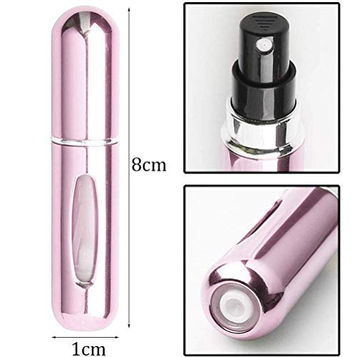 Beautychen 6 Pack 5ml Refillable Perfume Atomizer Spray Bottle Portable Mini Empty Easy to Fill Scent Aftershave Pump Case Travel Outgoing Purse Multicolor