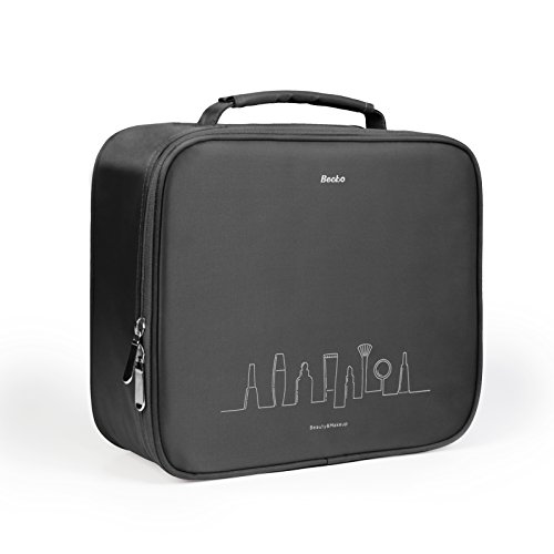 Becko Black Portable Travel Cosmetic Makeup Bag / Toiletry bag (Black)