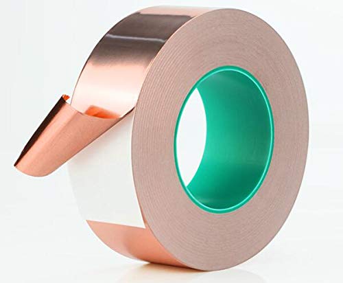 Copper Foil Tape AIYUNNI (25mm x 20m) Conductive Adhesive for Slug and Snail Repellent,Guitar and EMI Shielding,Stained Glass,Paper Circuit,Crafts,Electrical Repair,Grounding