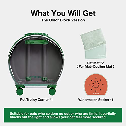VETRESKA Hard Cat Carrier with Stickers & 2 Mats, Freely Breathe Travel