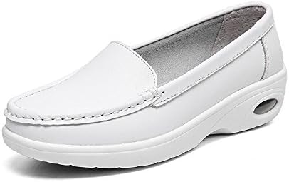 Nurse design Women's Comfortable Nursing Shoes Slip Resistant Work Shoes White 4 B(M)