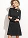 Milumia Women's Buttoned Turtleneck Slub Long Sleeve Basic Short Dress