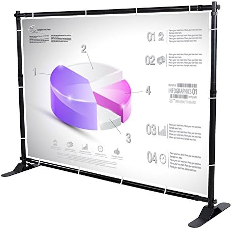 MegaBrand 8x10 ft Telescopic Adjustable Banner Stand Backdrop Display