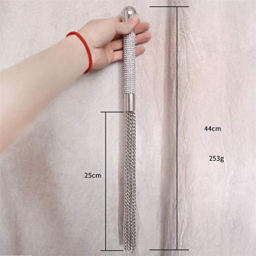 STTQYB Metal Alloy Chain Tassel Short Horse Riding Whip Crop Crystal Handle