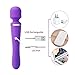 Dual Motor Wireless Wand Electric Vibrator Massager for Women Strongest Therapeutic Vibrating Power 20x Multi-speed Vibrations Waterproof USB Rechargeable -Magic Stress Away Massage Wands (Purple)