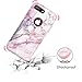 iPhone 8 Plus Case, iPhone 7 Plus Marble Case, for Women, Tobomoco Tri-Layer Slim Soft Flexible Silicone and Hard PC Shockproof Cover for Apple iPhone 7 Plus/8 Plus (Pink + Rose Gold Marble)