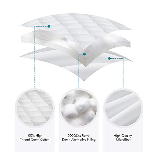HOMFY Quilted Mattress Pad Queen, Cotton Mattress Cover with Deep