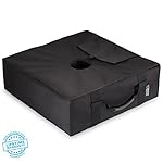 Patio umbrella base weight bag, 18" square, with large opening for sand ~ ergonomic stand for offset, cantilever or standard outdoor patio umbrella or flagpole ~ made of heavy duty, weather resistant