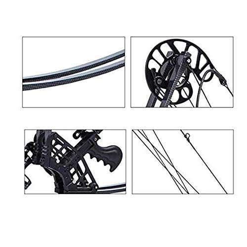 MILAEM Archery Compound Bow Hunting Triangle Bow 45lbs Short Axis Right Left Hand for Outdoor Hunting Competition Composite Bow (Black) - Thumbnail 3