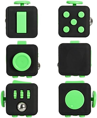 Prime Fidget Cube Mini Desk Toy Relieves Stress and Anxiety for Children and Adults - Black and Green