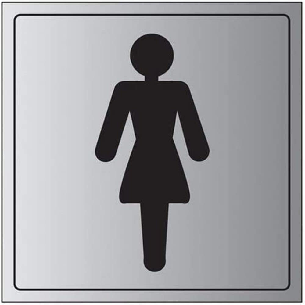 V Safety General Door-Ladies Toilet Sign - 200mm x 200mm - 1.6mm Alu Rigid Plastic