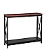 Convenience Concepts Oxford Console Table with Shelf, Cherry/Black