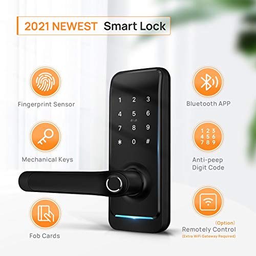 Keyless Entry Door Lock, Smart Lock Front Door, Smart Digital Keypad Door Lock, Smart Door Lock, Bluetooth Passcode Door… - Image 2