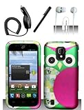 4 Items Combo For ZTE Majesty Z796C (StraightTalk) ZTE Source N9511 (Cricket) Colorful Pink Owl 2D Design Hard Case Snap On Protector Cover + Car Charger + Free Stylus Pen + Free 3.5mm Stereo Earphone