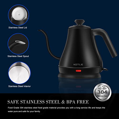 KOTLIE Electric Gooseneck Kettle, 1000W Electric Kettle with Fast