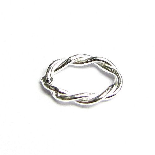 10 pcs .925 Sterling Silver 10.6mm X 7.5mm Closed / Soldered Oval Twist Jump Rings / 1.5mm Wire / Connector / Findings / Bright Silver