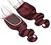 Hair Weave Body Wave Bundles Closure 99J Red Burgundy Non-remy Human Hair,18 18 18+14Closure