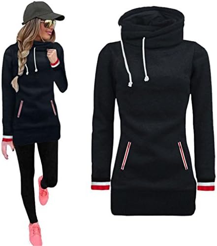 Yamimi Long Sleeve Blouse Shirts Sweatshirt Pullovers Tops Hoodies for Women Coat Kpop Moletom Black S