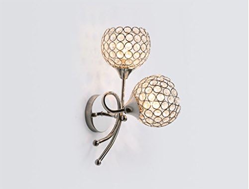 Modern LED Simple Living Room Bedroom Wall Sconces Double-Headed Metal Crystal Lampshade lighting