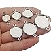 36pcs Mixed Stainless Steel Round Blank Bezel Pendant Connector Trays Base Cabochon Settings Trays Pendant Blanks Links for Jewelry Making DIY Findings (M258)