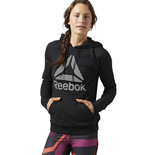 Reebok Women's Wor Big Stacked Logo Over The Head Jacket, X-Small, Black at Amazon