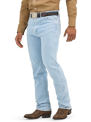 Wrangler Mens Cowboy Cut Active Flex Slim Fit Jeans, Bleach, 31W x 32L US