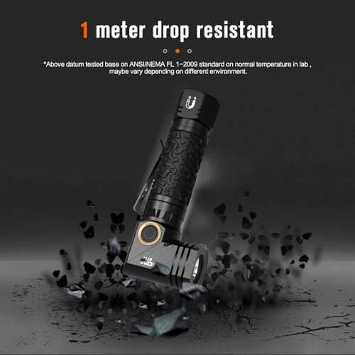 NICRON L71 Tactical Flashlights High Lumens, Type-C Rechargeable Magnetic Flashlight 90 Degree Working Light, IP65 Waterproof 1800 Lunmens LED Flashlights for Camping Outdoor Emergency, 8 Models