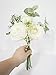 Sweet Home Deco 12'' Spring Silk Ranunculus Flower Bouquet w/Greenery for Wedding/Home Decorations, Floral Design, Rustic Bouquet (White)