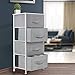Sorbus Nightstand with 4 Drawers - Bedside Furniture & Night Stand End Table Dresser with Steel Frame, Wood Top, Easy Pull Fabric Bins for Home, Bedroom Accessories, Office & Dorm