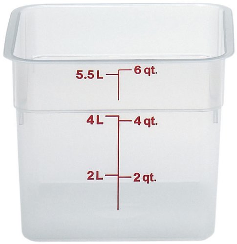 Cambro Food Storage Container - Classic Series Square - 6 QT (Quart) - Commercial Grade for Food Prep (Translucent) - Thumbnail 3