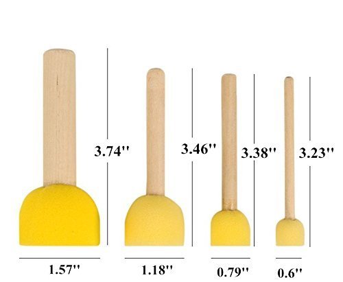 JMAF 40-Pieces Assorted Size Round Sponges Brush Set, Paint Tools for Kids - Thumbnail 2