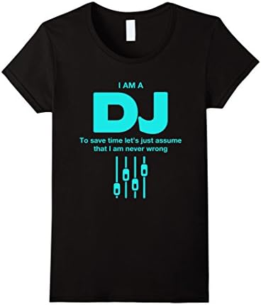 Women's I am a DJ T Shirt Large Black