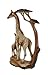 Zeckos Giraffe Family Carved Wood Look Resin Statue