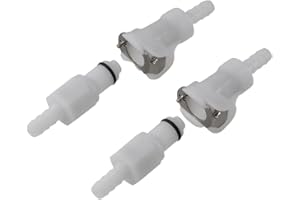 AllGIFT Hose Barb Insert 2 Pack 1/4" Inner Diameter In-Line Coupling Plastic Shut-Off Quick-Disconnect Water Pipe
