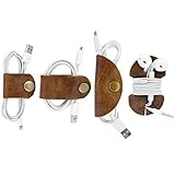 Rustic Cord Keeper (Cord Clam) 4-Pack Handmade by Hide & Drink :: Bourbon Brown