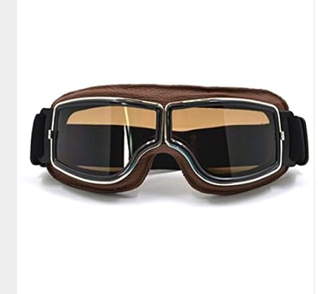 Amazon 新しいハーレースタイルオートバイメガネパイロットバイクゴーグル革レトロジェットヘルメットアイウェア Model 8 ゴーグル 車 バイク